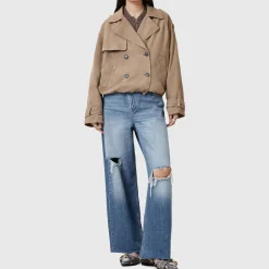Clearance Reya Cropped Leather Trench Jacket Women Coats & Jackets