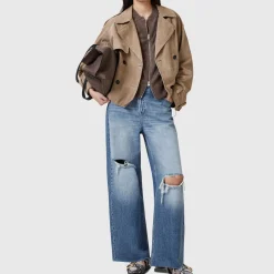 Clearance Reya Cropped Leather Trench Jacket Women Coats & Jackets