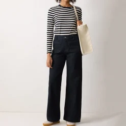 Discount Rhea Patch Pocket High-Rise Wide Leg Jeans Women Denim