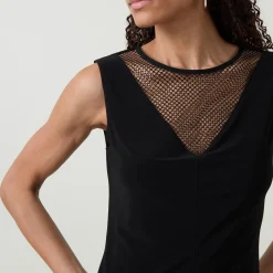 Hot Rhinestone Mesh Panelled Tank Top Women Tops