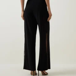 Clearance Rhinestone-Embellished Wide Leg Trousers Women Trousers & Shorts