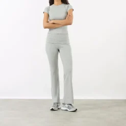 Online Rib Fold Over Trousers Women Activewear|Leggings