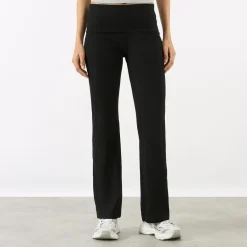 Hot Rib Fold Over Trousers Women Activewear|Leggings