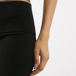 Hot Rib Fold Over Trousers Women Activewear|Leggings