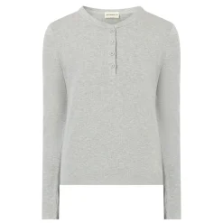 Hot Rib Half-Buttoned Long-Sleeved Top Women Activewear