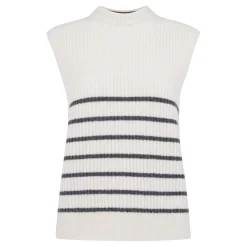 Online Rib Knit Striped Vest Women Sweaters & Cardigans