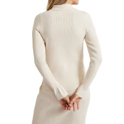 Outlet Ribbed Button-Up Knitted Top Women Sweaters & Cardigans