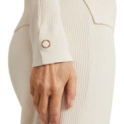 Outlet Ribbed Button-Up Knitted Top Women Sweaters & Cardigans