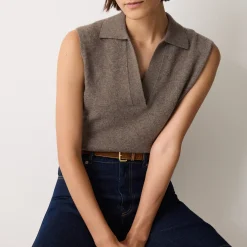 Sale Ribbed Collar Knitted Top Women Sweaters & Cardigans