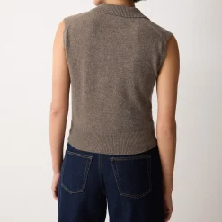 Sale Ribbed Collar Knitted Top Women Sweaters & Cardigans