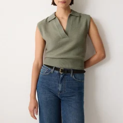 Outlet Ribbed Collar Knitted Top Women Sweaters & Cardigans