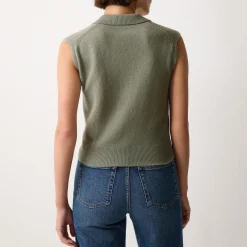 Outlet Ribbed Collar Knitted Top Women Sweaters & Cardigans