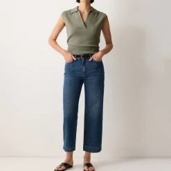 Outlet Ribbed Collar Knitted Top Women Sweaters & Cardigans