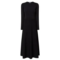 Discount Ribbed Knit Flared Dress Women Dresses