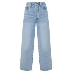 Hot Ribcage Cropped Super-High Rise Straight Leg Jeans Women Denim