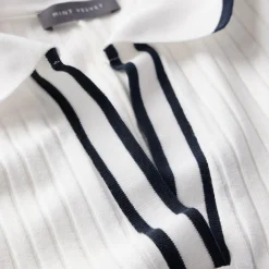 Rib-Knit Polo Vest Women Tops