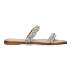 New Riley Crystal-Embellished Flat Sandals Women Sandals