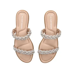 New Riley Crystal-Embellished Flat Sandals Women Sandals
