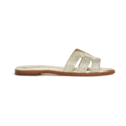 Best Riley Gold Lurex Flat Mules Women Sandals