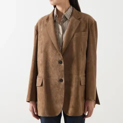 Sale RolandaSingle-Breasted Suede Blazer Women Coats & Jackets