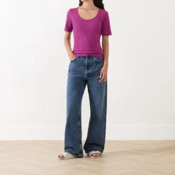 Clearance Rolled Slub T-Shirt Women Tops