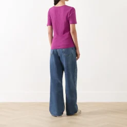 Clearance Rolled Slub T-Shirt Women Tops