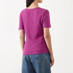Clearance Rolled Slub T-Shirt Women Tops