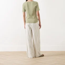 Online Rolled Slub T-Shirt Women Tops