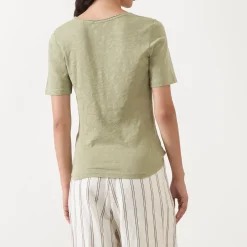 Online Rolled Slub T-Shirt Women Tops