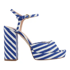 Best Rosa Stripe Block Heels Women Heels