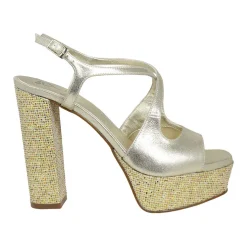 New Royalty Suede Glitter Block Heels Women Heels