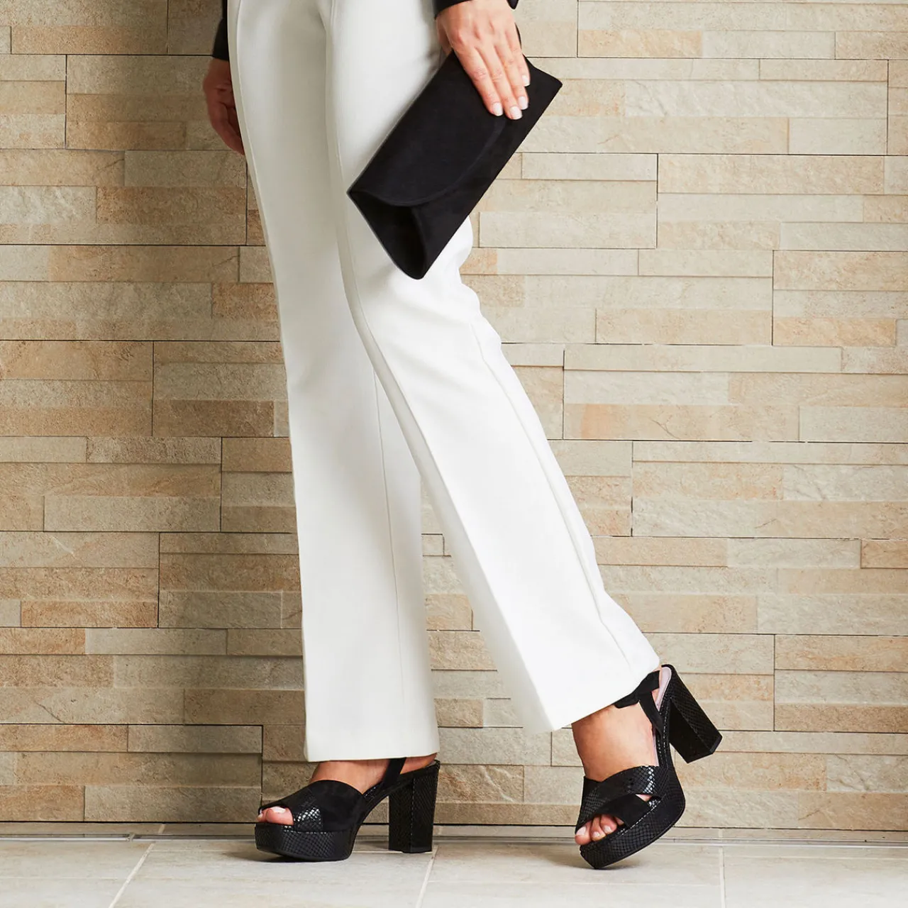Ruby Leather Block Heels Women Heels