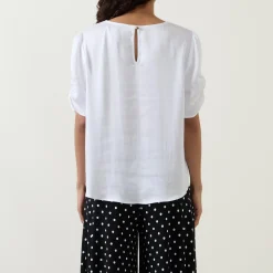 Best Ruched Sleeve Blouse Women Tops