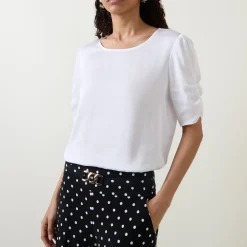 Best Ruched Sleeve Blouse Women Tops