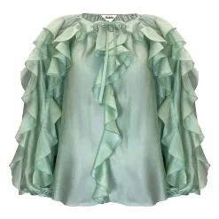 New Ruffle Embellished Blouse Women Tops