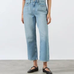 Discount 90s Cropped Straight Leg Jeans Women Denim