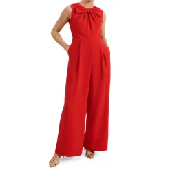Hot Saffron Bow Jumpsuit Women Jumpsuits