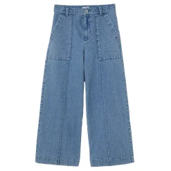 New Sailor Cropped Wide Leg Jeans Women Denim