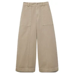 New Sailor Wide-Leg Cropped Denim Trousers Women Denim