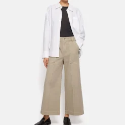 New Sailor Wide-Leg Cropped Denim Trousers Women Denim