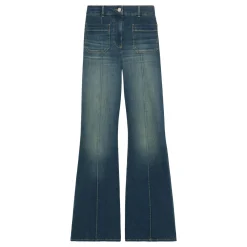 Online Sakura High-Rise Patch Pocket Flared Jeans Women Denim