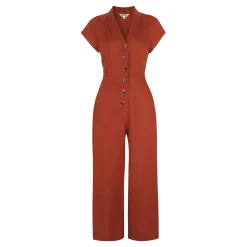 Sale Sana Linen Button Jumpsuit Women Jumpsuits