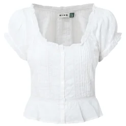 Sandi Pintuck Embroidered Blouse Women Tops