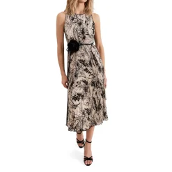 Online Sandra Floral Pleated Flared Dress Women Dresses