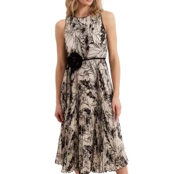 Online Sandra Floral Pleated Flared Dress Women Dresses