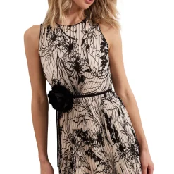 Online Sandra Floral Pleated Flared Dress Women Dresses