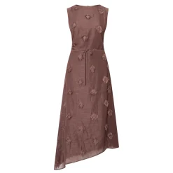 Sale Saportofino Fringed Flower Asymmetric Dress Women Dresses|Mother Of The Bride