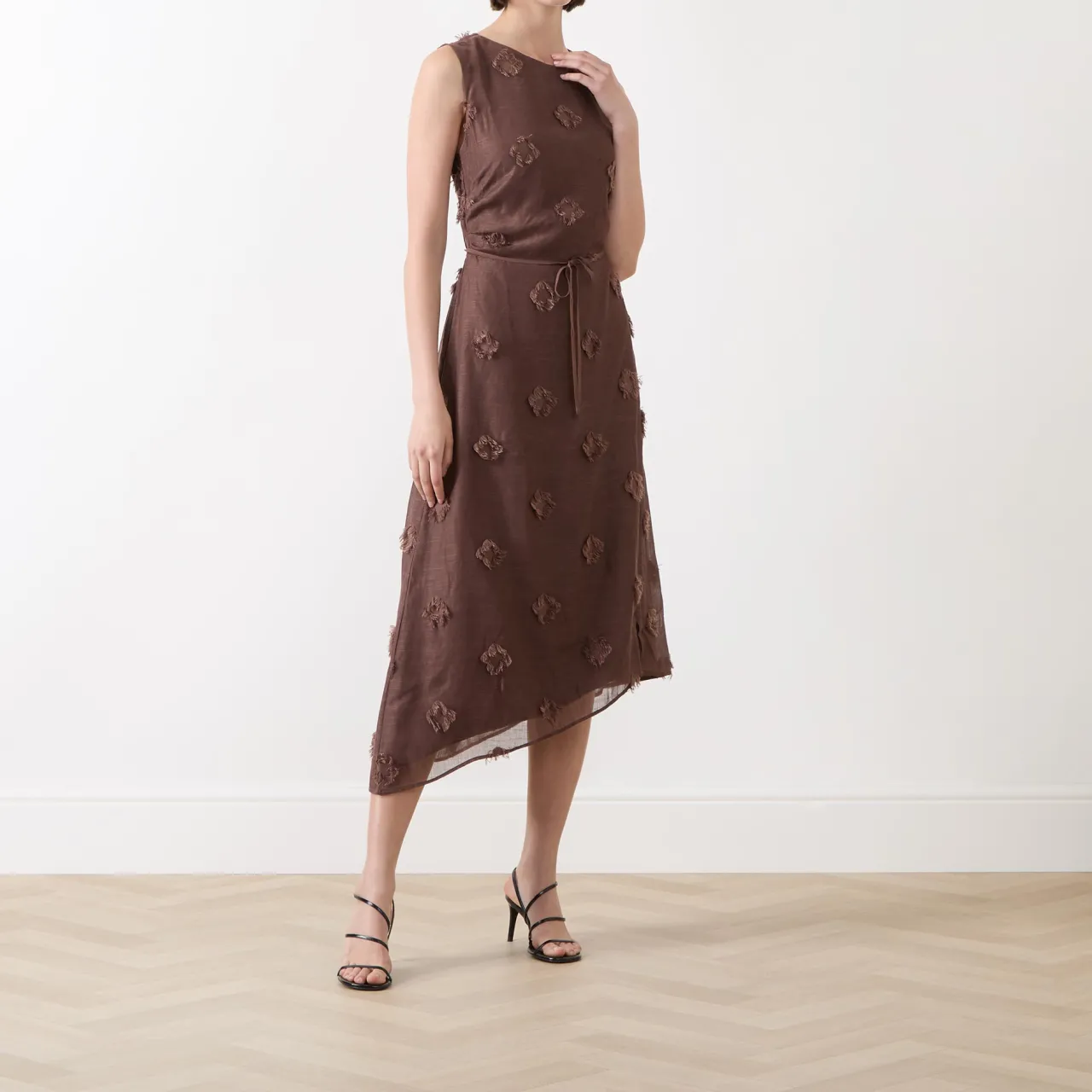 Sale Saportofino Fringed Flower Asymmetric Dress Women Dresses|Mother Of The Bride