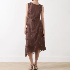 Sale Saportofino Fringed Flower Asymmetric Dress Women Dresses|Mother Of The Bride