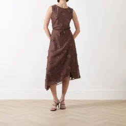 Sale Saportofino Fringed Flower Asymmetric Dress Women Dresses|Mother Of The Bride